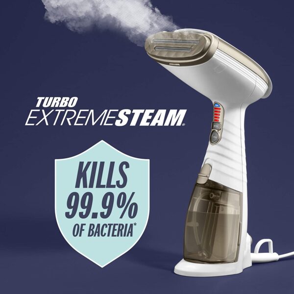 Conair Turbo Extreme Steam Hand Held Fabric Steamer, White/Champagne, One Size - Image 2