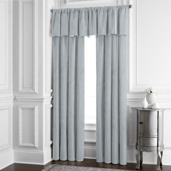 Cruz Ticking Stripes Indigo/Ivory Drapery - Image 5