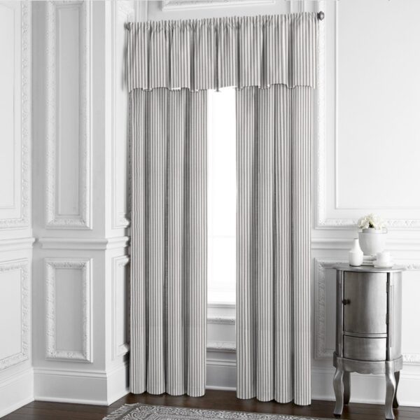 Cruz Ticking Stripes White/Black Drapery - Image 5