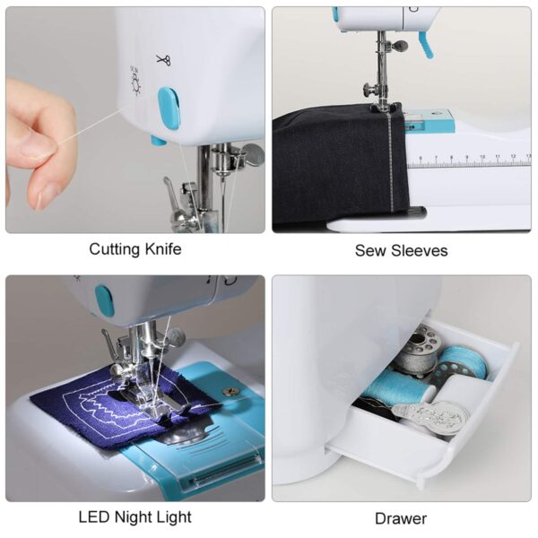 NEX Indigo Blue Modern Crafting Sewing hine with 12 Built-In Stitches - Image 3