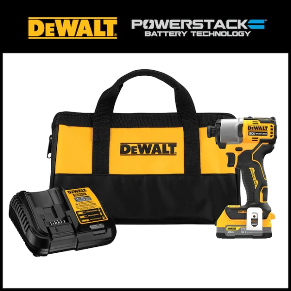 DCF840E1 20V 1/4 in IMPACT DRIVER WITH POWERSTACK BATTERY