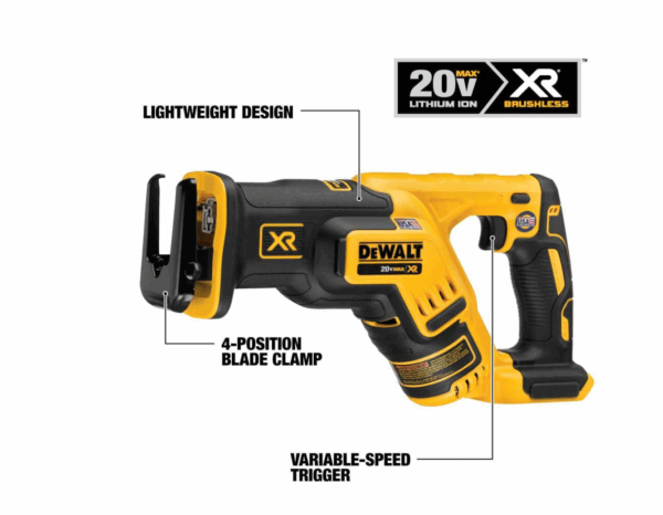 DCS367B 20-Volt MAX XR Cordless Brushless Compact Reciprocating Saw (Tool-Only) - Image 3