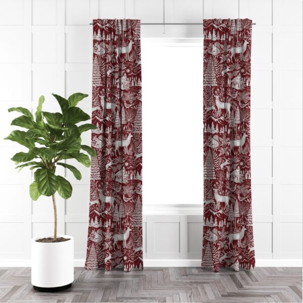 Edinburgh Maroon Red/White Drapery - Image 5