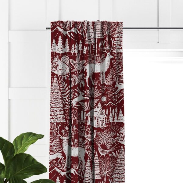 Edinburgh Maroon Red/White Drapery - Image 3