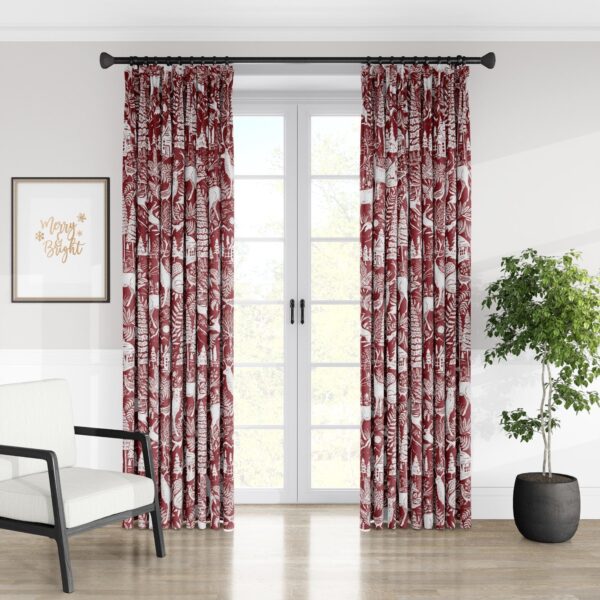 Edinburgh Maroon Red/White Drapery - Image 2
