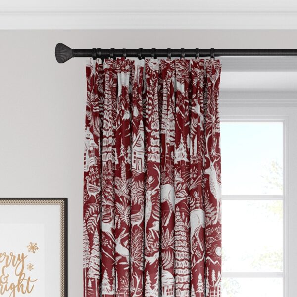 Edinburgh Maroon Red/White Drapery