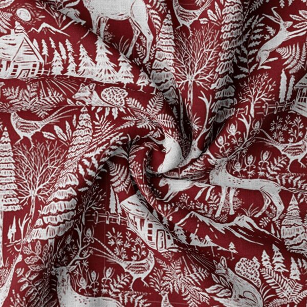 Edinburgh Maroon Red/White Drapery - Image 6