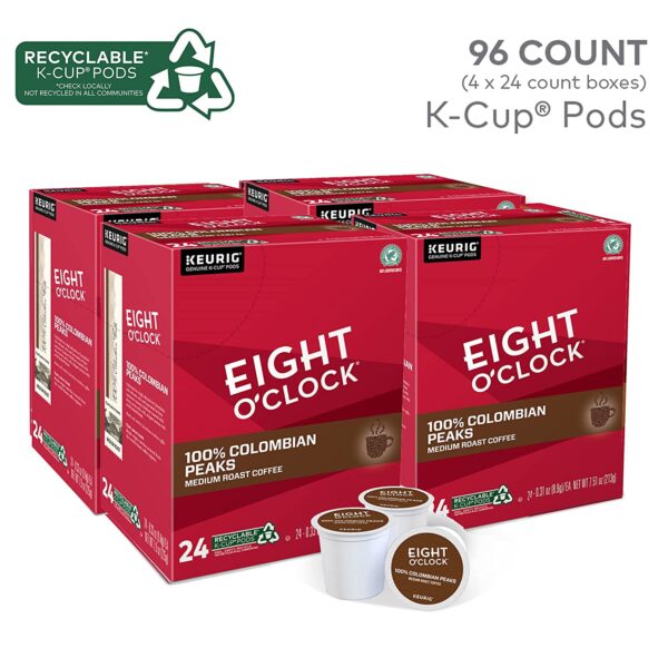Eight O Clock Coffee Colombian Peaks Single-Serve Keurig K-Cup Pods, Medium Roast Coffee Pods, 96 Count - Image 2
