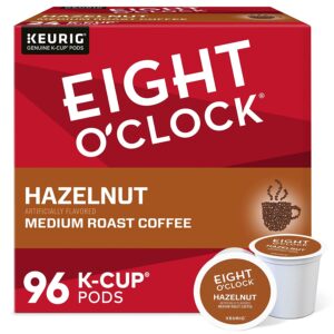 Eight O Clock Coffee Hazelnut Single-Serve Keurig K-Cup Pods, Medium Roast Coffee Pods, 96 Count