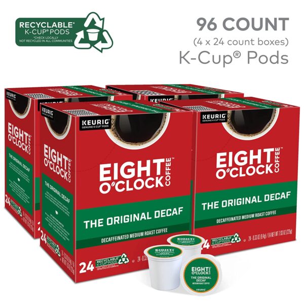 Eight O Clock Coffee The Original Decaf, Single-Serve Keurig K-Cup Pods, Medium Roast Coffee Pods, 24 Count (Pack of 4), Total 96 Count - Image 4