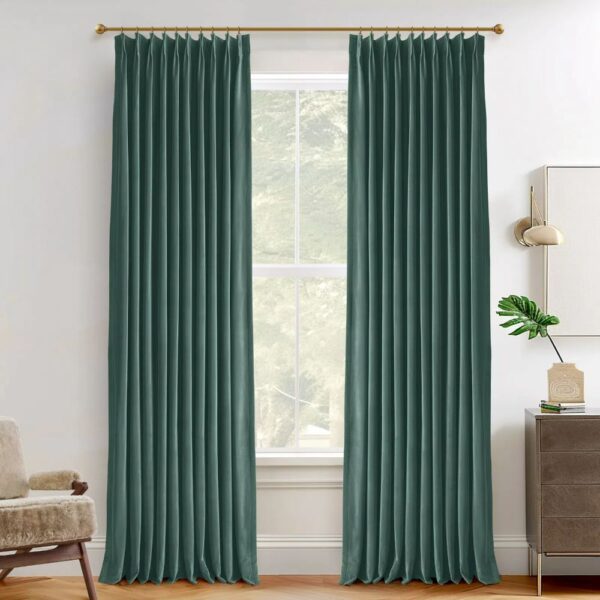 Vol Velvet Blackout Curtains Luxury Luster Custom Drapes Coffee Bean | Pleated - Image 22