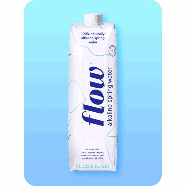 FLOW 2177939 100% Naturally Alkaline Spring Water, 33.8 Fl Oz, 12 Ct