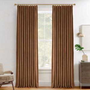 Vol Velvet Blackout Curtains Luxury Luster Custom Drapes Fire Brick | Pleated
