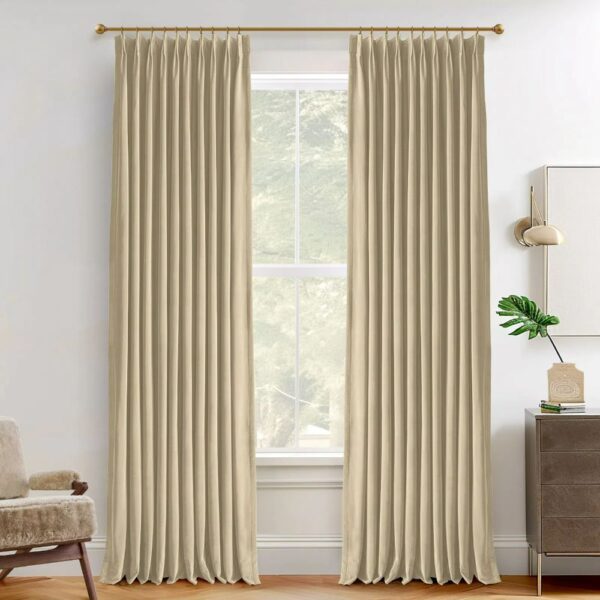 Vol Velvet Blackout Curtains Luxury Luster Custom Drapes Coffee Bean | Pleated - Image 11