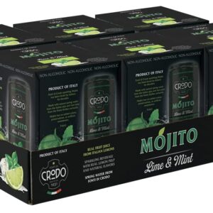Fonti Di Crodo Mojito, Italian Sparkling Beverage with Lime   Mint, 11.2 Oz. Cans (Pack of 24)