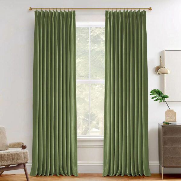 Vol Velvet Blackout Curtains Luxury Luster Custom Drapes Coffee Bean | Pleated - Image 26