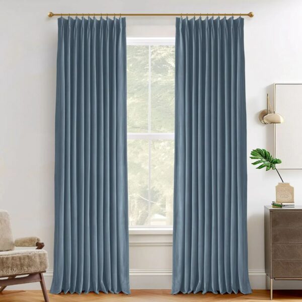 Vol Velvet Blackout Curtains Luxury Luster Custom Drapes Coffee Bean | Pleated - Image 35