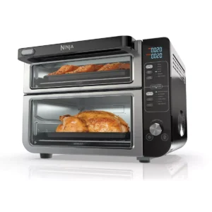 12-in-1 Double Oven with FlexDoor, FlavorSeal   Smart Finish, Rapid Top Oven, Convection and Air Fry Bottom Oven   DCT401