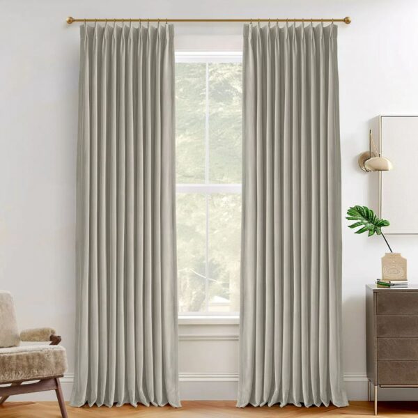 Vol Velvet Blackout Curtains Luxury Luster Custom Drapes Coffee Bean | Pleated - Image 15