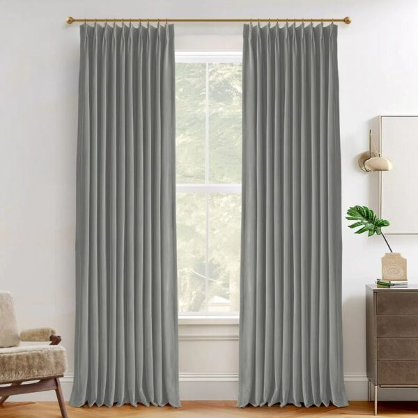 Vol Velvet Blackout Curtains Luxury Luster Custom Drapes Coffee Bean | Pleated - Image 31