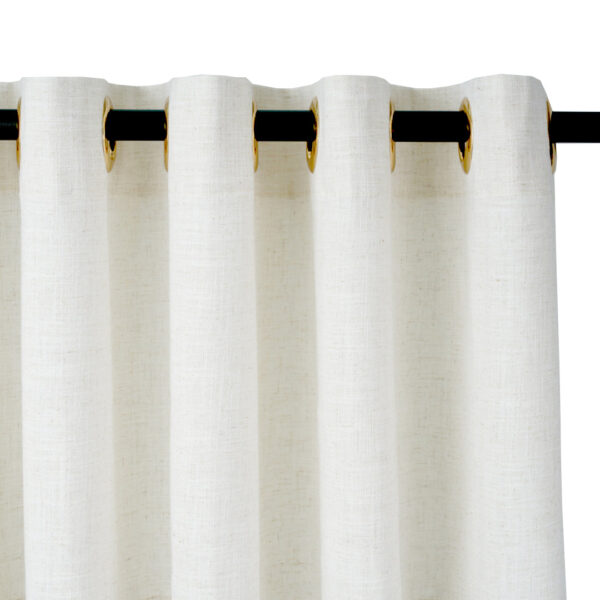 Grommet Lille Linen Memory Trained Blackout Curtains Natural Modern Pale Blue Aqua Custom Drapes - Image 4