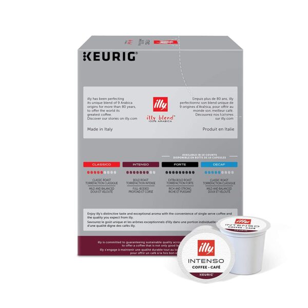 Illy Coffee Intense   Robust Intenso Dark Roast Coffee K-Cups, Made With 100% Arabica Coffee, All-Natural, No Preservatives, Coffee Pods for Keurig Coffee Machines, K-Cups, 32 K Cup Pods,, 13.4 Oz - Image 2