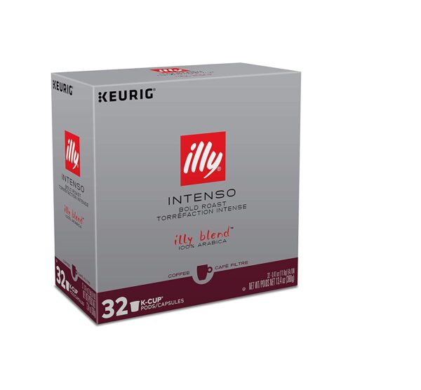 Illy Coffee Intense   Robust Intenso Dark Roast Coffee K-Cups, Made With 100% Arabica Coffee, All-Natural, No Preservatives, Coffee Pods for Keurig Coffee Machines, K-Cups, 32 K Cup Pods,, 13.4 Oz - Image 3