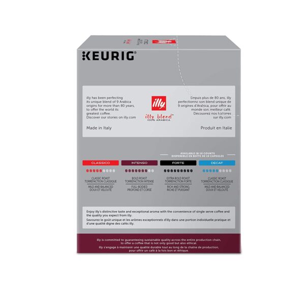 Illy Coffee Intense   Robust Intenso Dark Roast Coffee K-Cups, Made With 100% Arabica Coffee, All-Natural, No Preservatives, Coffee Pods for Keurig Coffee Machines, K-Cups, 32 K Cup Pods,, 13.4 Oz - Image 4