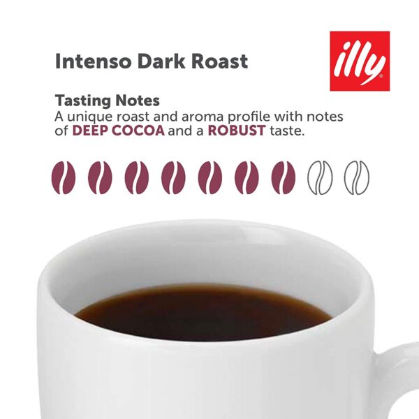 Illy Coffee Intense   Robust Intenso Dark Roast Coffee K-Cups, Made With 100% Arabica Coffee, All-Natural, No Preservatives, Coffee Pods for Keurig Coffee Machines, K-Cups, 32 K Cup Pods,, 13.4 Oz - Image 5