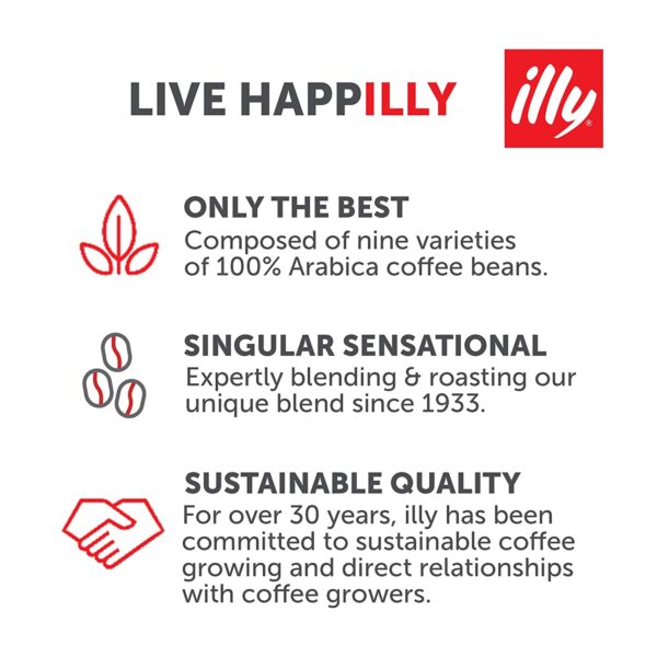 Illy Coffee Intense   Robust Intenso Dark Roast Coffee K-Cups, Made With 100% Arabica Coffee, All-Natural, No Preservatives, Coffee Pods for Keurig Coffee Machines, K-Cups, 32 K Cup Pods,, 13.4 Oz - Image 6