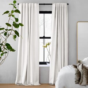 Cream White | Vol Velvet Blackout Curtains Luxury Heavyweight Luster Custom Drapes | Soft Top Back Tab
