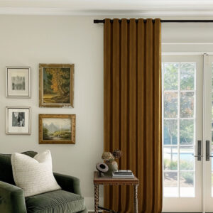 Coffee Bean | Vol Velvet Blackout Curtains Luxury Heavyweight Luster Custom Drapes | Grommet