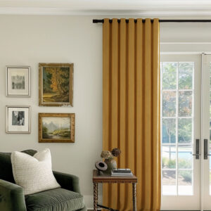 Mustard Yellow | Vol Velvet Blackout Curtains Luxury Heavyweight Luster Custom Drapes | Grommet