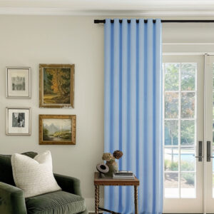 Light Blue | Vol Velvet Blackout Curtains Luxury Heavyweight Luster Custom Drapes | Grommet