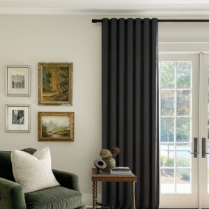 Black Gray | Vol Velvet Blackout Curtains Luxury Heavyweight Luster Custom Drapes | Grommet