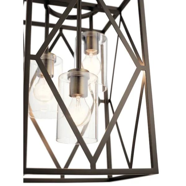82316 Solander 3-Light Olde Bronze Traditional Clear Glass Geometric Pendant Light - Image 5