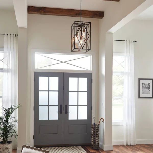 82316 Solander 3-Light Olde Bronze Traditional Clear Glass Geometric Pendant Light - Image 6