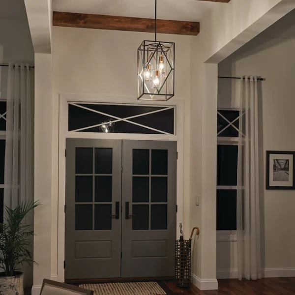 82316 Solander 3-Light Olde Bronze Traditional Clear Glass Geometric Pendant Light - Image 7