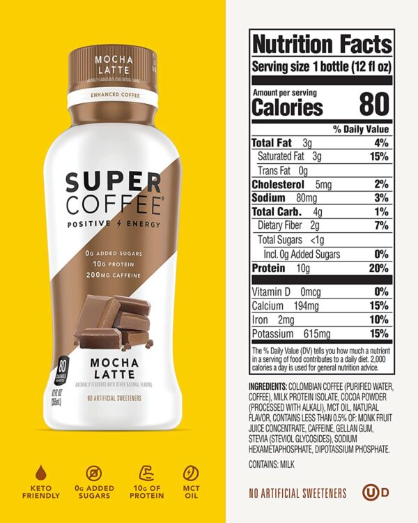 Kitu Super Coffee Mocha Protein Coffee 12 Pack 12 fl oz - Image 6