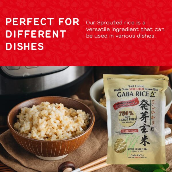 Koshihikari Premium Sprouted Brown Gaba Rice, 2.2 Pound (Pack of 4) - Image 4