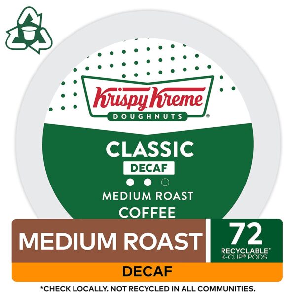 Krispy Kreme Classic Decaf, Single-Serve Keurig K-Cup Pods, Medium Roast Coffee Pods, 12 Count (Pack of 6) - Image 2