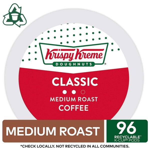 Krispy Kreme Classic, Single-Serve Keurig K-Cup Pods, Medium Roast Coffee, 96 Count - Image 2