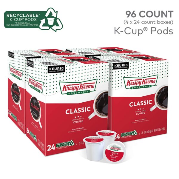 Krispy Kreme Classic, Single-Serve Keurig K-Cup Pods, Medium Roast Coffee, 96 Count - Image 3