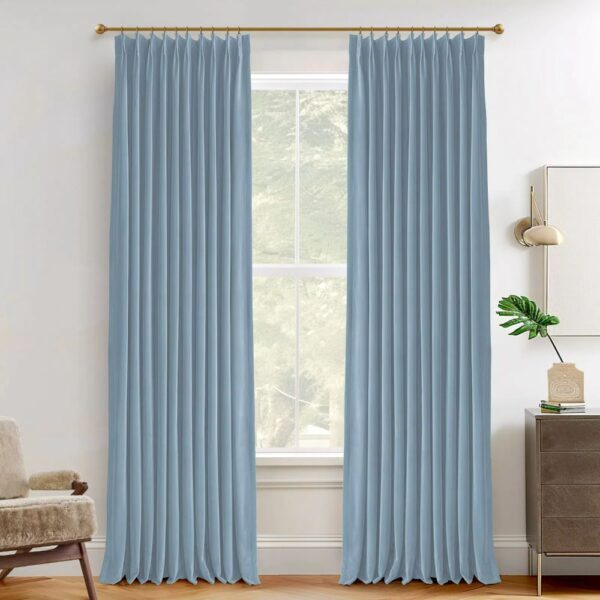 Vol Velvet Blackout Curtains Luxury Luster Custom Drapes Coffee Bean | Pleated - Image 27