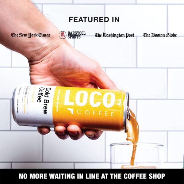 Loco Life Brew Vanilla Honey Cold Brew Coffee With Oat Milk and Coconut Water 11 Ounce Can Pack of 12, Gluten Free and Dairy Free, Low Sugar, Low Calorie Iced Coffee - Image 3