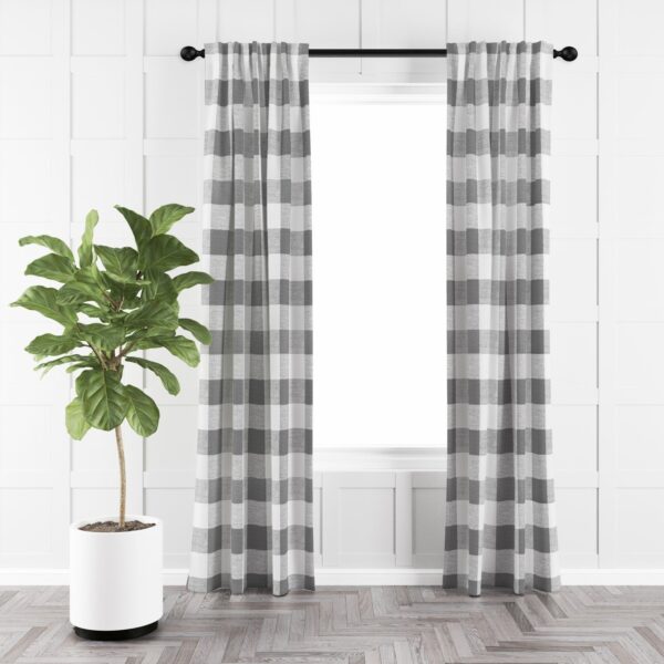 Lumberjack Check Gray/White Drapery - Image 5