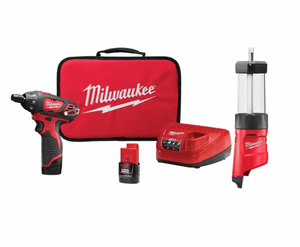 2401-22-2362-20 M12 12-Volt Li-Ion Cordless 1/4 in. Hex Screwdriver Kit with M12 400 Lumens LED Lantern/Trouble Light with USB Charging