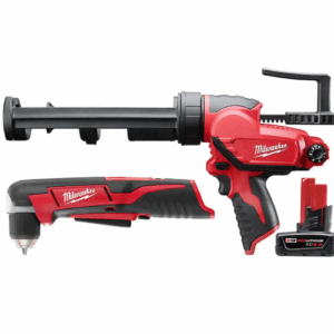 2415-20-2441-20-48-11-2460 M12 12V Lithium-Ion Cordless 3/8 in. Right Angle Drill with 10 oz. Caulk and Adhesive Gun and 6.0 Ah XC Battery Pack
