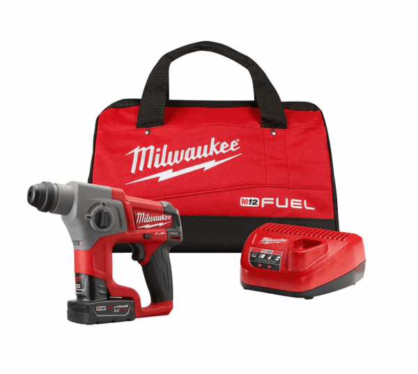 2416-21XC M12 FUEL 12V Lithium-Ion Brushless Cordless 5/8 in. SDS-Plus Rotary Hammer Kit with One 4.0Ah Battery and Bag