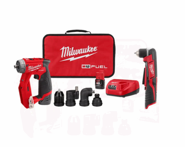 2505-22-2415-20 M12 FUEL 12-Volt Lithium-Ion Brushless Cordless 4-in-1 Interchangeable 3/8 in. Drill Driver Kit with Right Angle Drill
